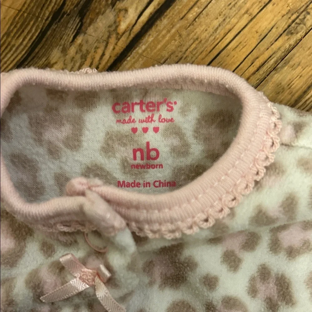 Carters Pink Leopard Print Kids One Piece NB